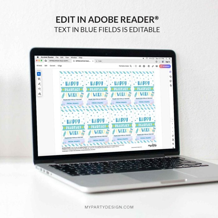 editable happy pharmacy week tag template