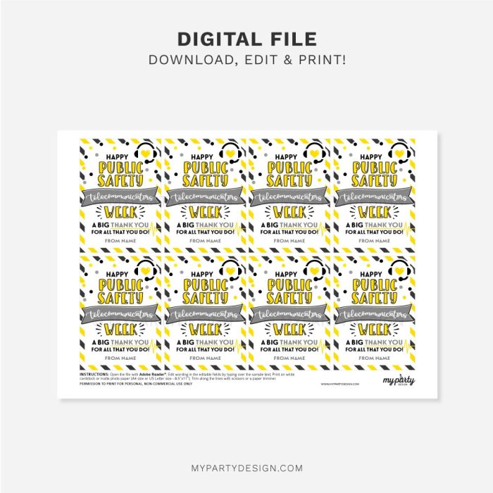 printable happy public safety telecommunicators week tag for appreciation gifts