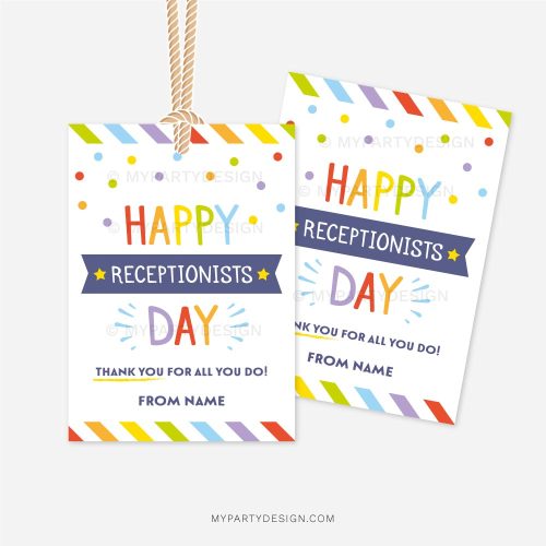 happy receptionists day tag for receptionist appreciation gifts