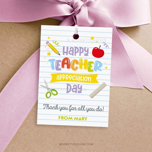 happy teacher appreciation day gift tag for teachers gifts