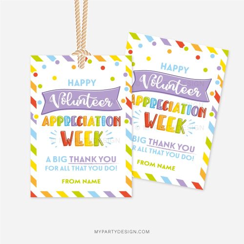 volunteer appreciation week tag for volunteer gifts