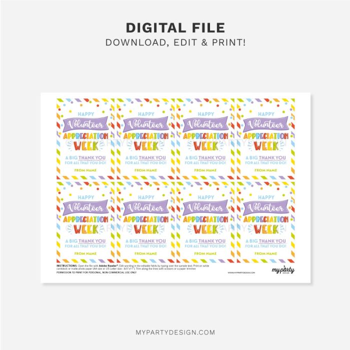printable happy volunteer appreciation week tag for volunteer gifts