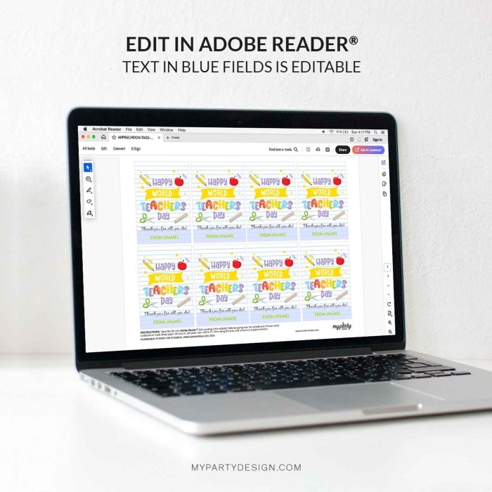 editable happy world teachers day gift tag template for teacher appreciation gifts