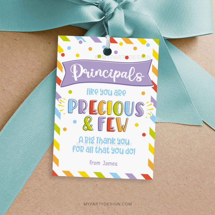 principal appreciation gift tag for school principals day gifts