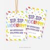 colorful sip sip hooray tags for staff or teacher appreciation gifts