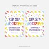 sip sip hooray gift tags for water bottle or drink straw gifts