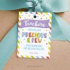 teacher appreciation tag that reads "teachers like you are precious and few"