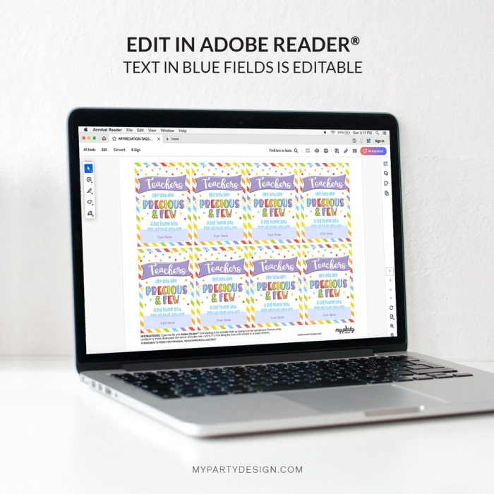 editable teacher appreciation tag for teacher appreciation week gifts