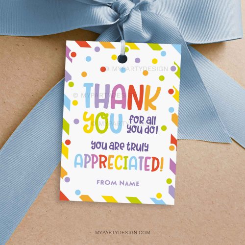thank you for all you do tag for staff or teacher appreciation gifts