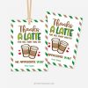 thanks a latte appreciation tag for coffee appreciation gift
