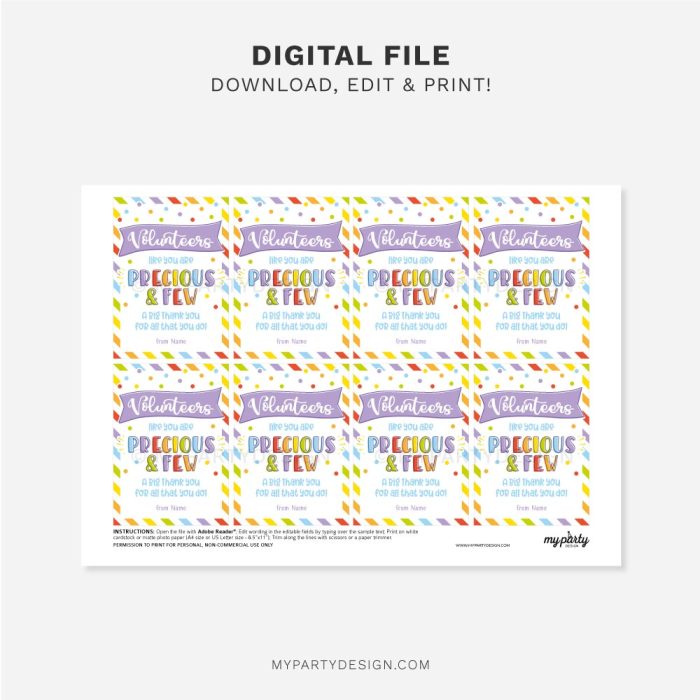 printable volunteer appreciation tag for volunteer appreciation gifts