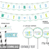 printable boy baby sprinkle party decorations