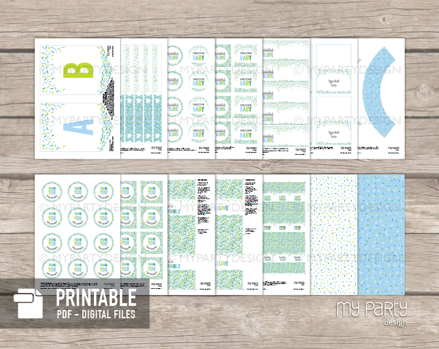 printable boy baby sprinkle party decorations