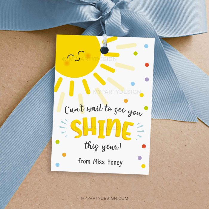 can't wait to see you shine this year gift tag for back to school class gifts from teacher