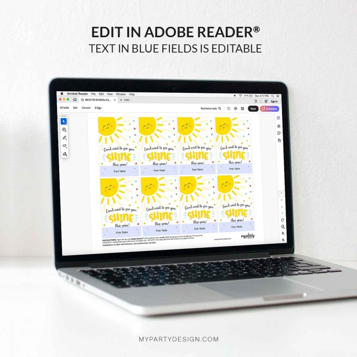 editable can't wait to see you shine this year gift tag template for back to school student gifts from teacher