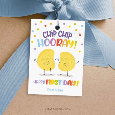 Chip Hooray First Day of School Chips Gift Tag for back to school gifts