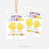 back to school class gift tags for chips bags that read "chip chip hooray, happy first day"