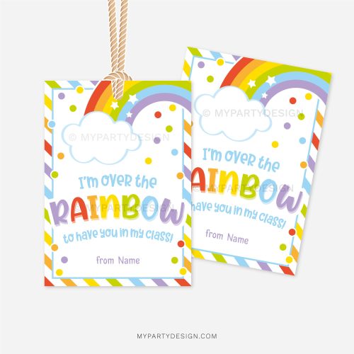 over the rainbow class gift tag for student gifts