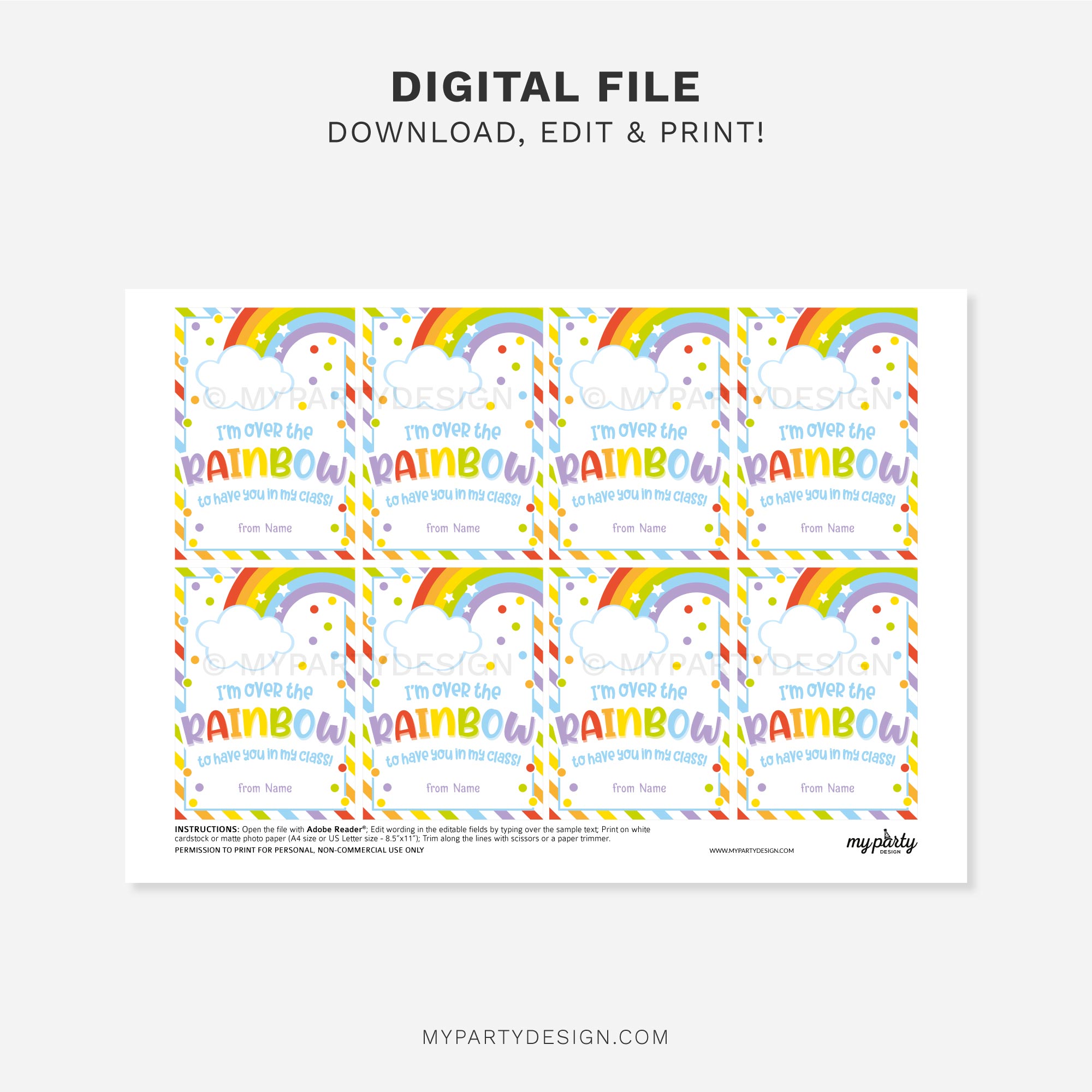 BACK-TO-SCHOOL-OVER-THE-RAINBOW-CLASS-GIFT-TAGS-00C printable over the rainbow class gift tag for back to school gifts for students