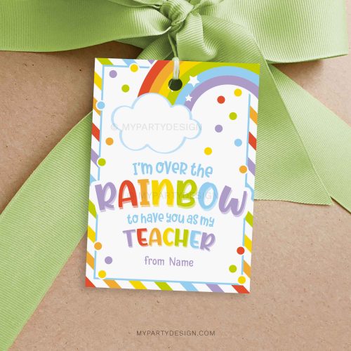over the rainbow teacher gift tag for back to school gifts for teachers