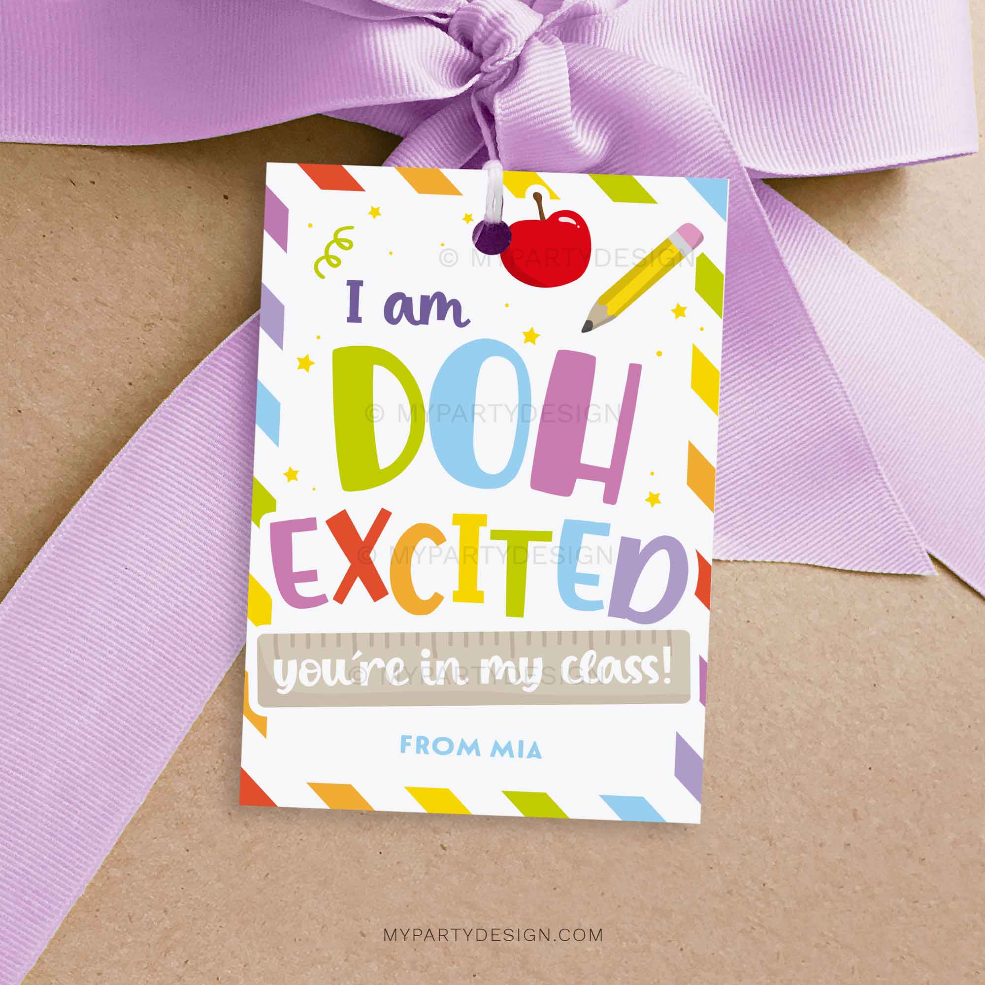 BACK-TO-SCHOOL-PLAYDOUGH-DOH-EXCITED-GIFT-TAGS-00A back to school play dough class gift tag for first day of school student gifts
