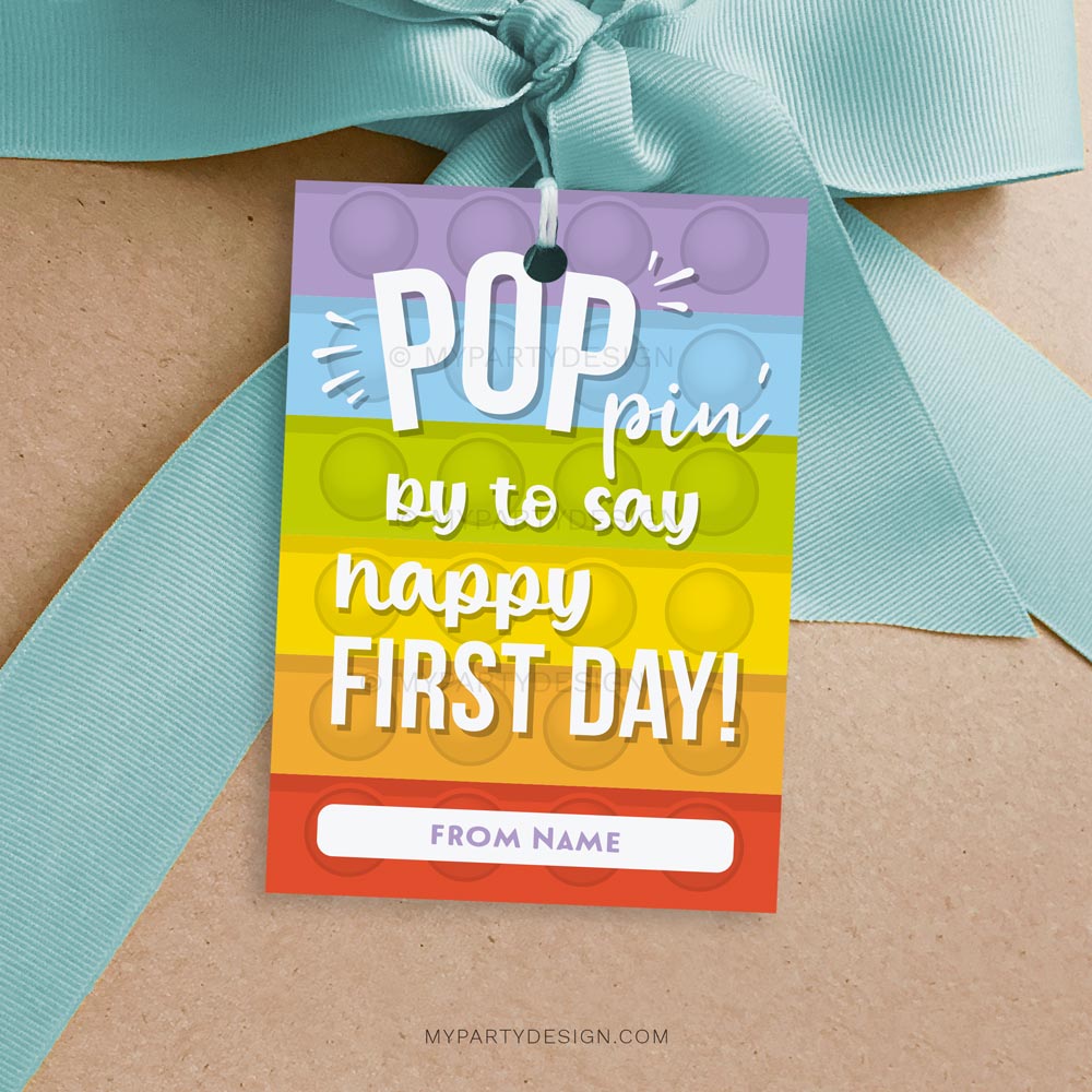 BACK-TO-SCHOOL-POP-IT-HAPPY-FIRST-DAY-TAGS-00A Pop It Back to School Gift Tag for first day of school gifts