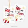 back to school popcorn gift tag that reads "I'm POPping with excitement to have you in my class!"