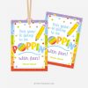 pop it back to school gift tags that read "this year is going to be poppin with fun"
