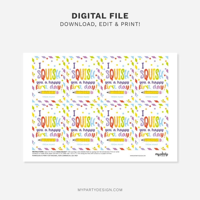 printable squish you a happy first day gift tag for back to school class gifts