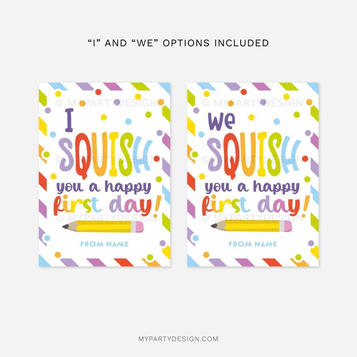 we squish you a happy first day of school gift tags for back to school gifts for students