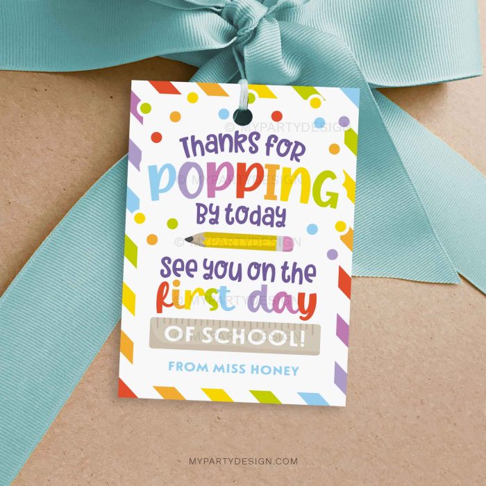 back to school meet the teacher gift tag for new students gifts