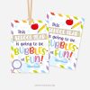 colorful back to school class gift tags that read "this school year is going to be bubbles of fun"