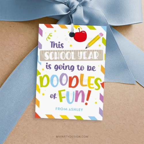 back to school doodles of fun gift tag for first day of school class gifts