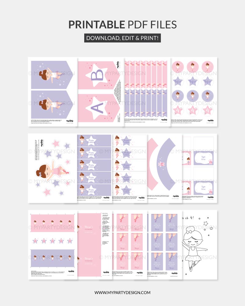 BALLERINA-BIRTHDAY-PARTY-PRINTABLES-00B printable ballerina birthday party decorations