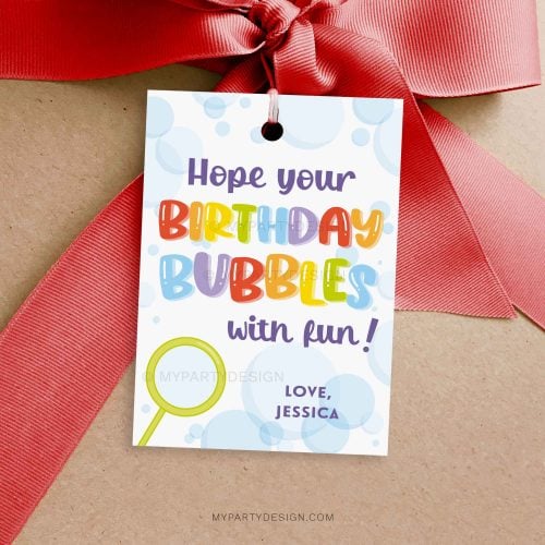 bubbles happy birthday gift tag for student gifts from teacher