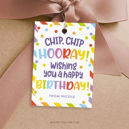 chip chip hooray Happy Birthday Gift Tag for student birthday gifts from teacher