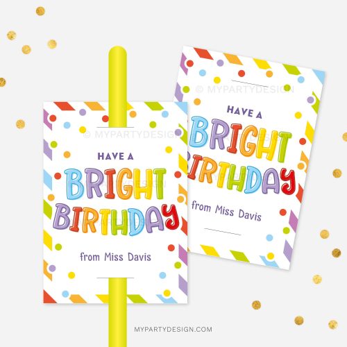 glow stick happy birthday gift tag for student birthday gifts from teacher