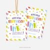 colorful birthday gift tags for pen gifts that read "hope your birthday is ink-credible"