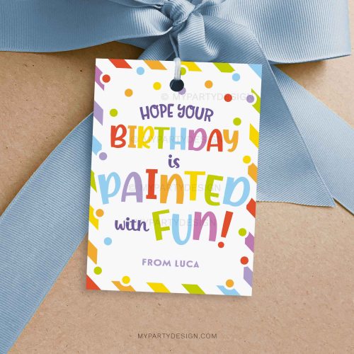 painted with fun Happy Birthday Gift Tag for student birthday gifts from teacher