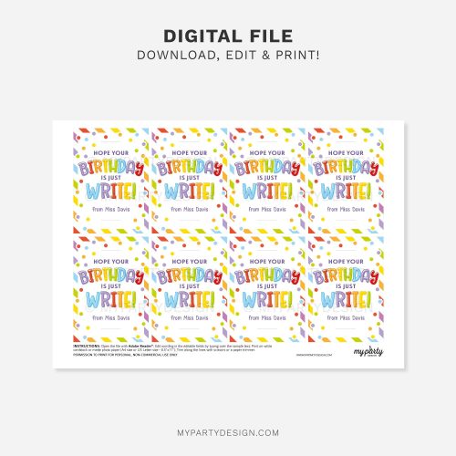 printable pencil happy birthday gift tags for student birthday gifts from teacher