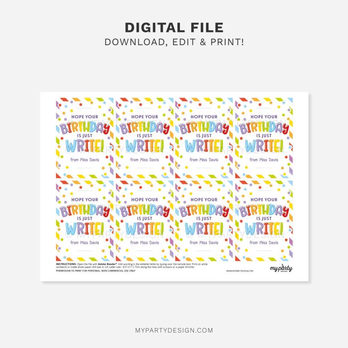 printable pencil happy birthday gift tags for student birthday gifts from teacher