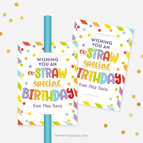 straw happy birthday gift tag for student birthday gifts from teacher