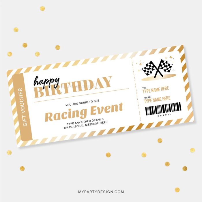 car racing gift voucher template