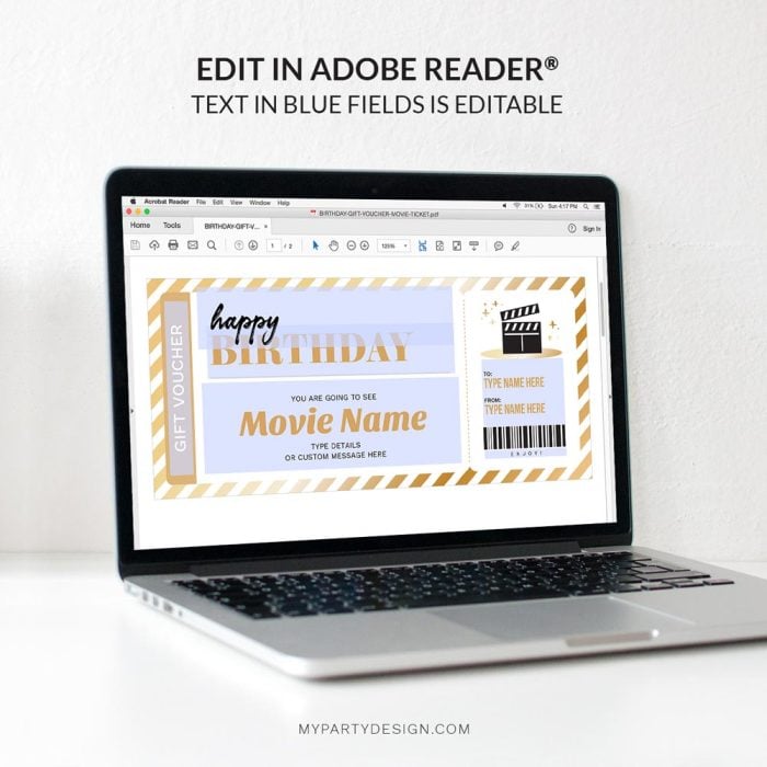 editable movie ticket gift voucher template