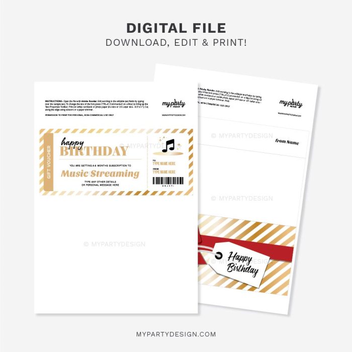 printable music gift voucher template