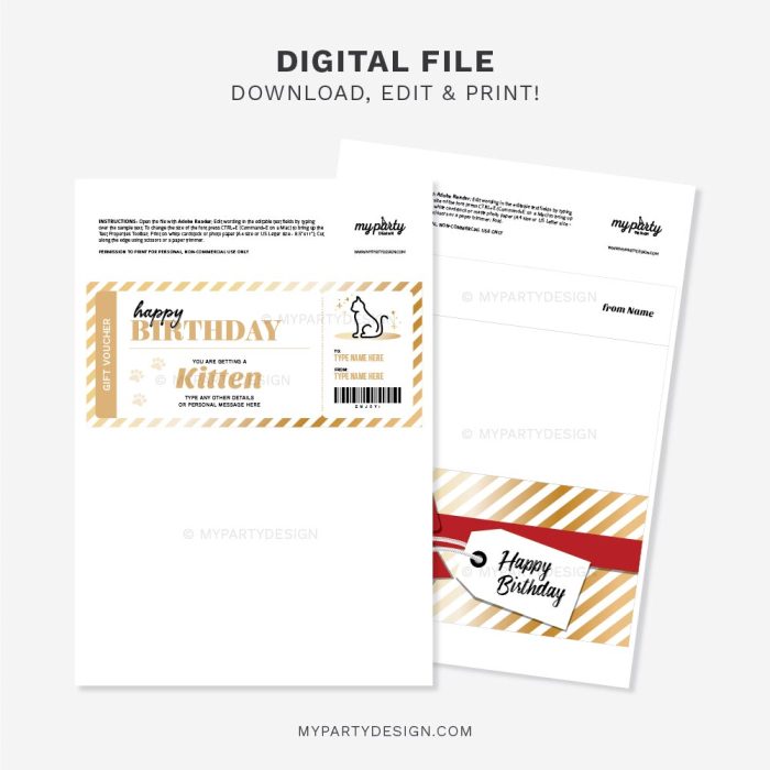 printable cat gift voucher template