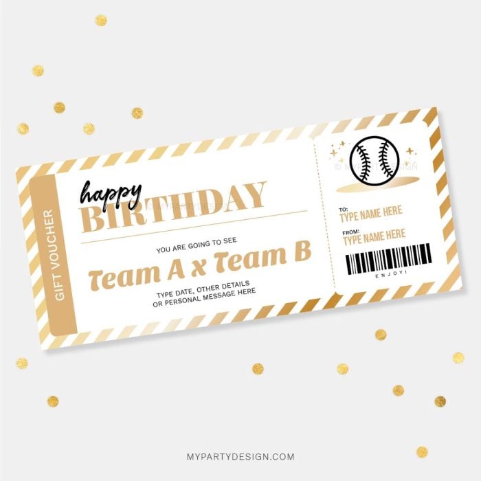baseball gift voucher template for baseball match ticket