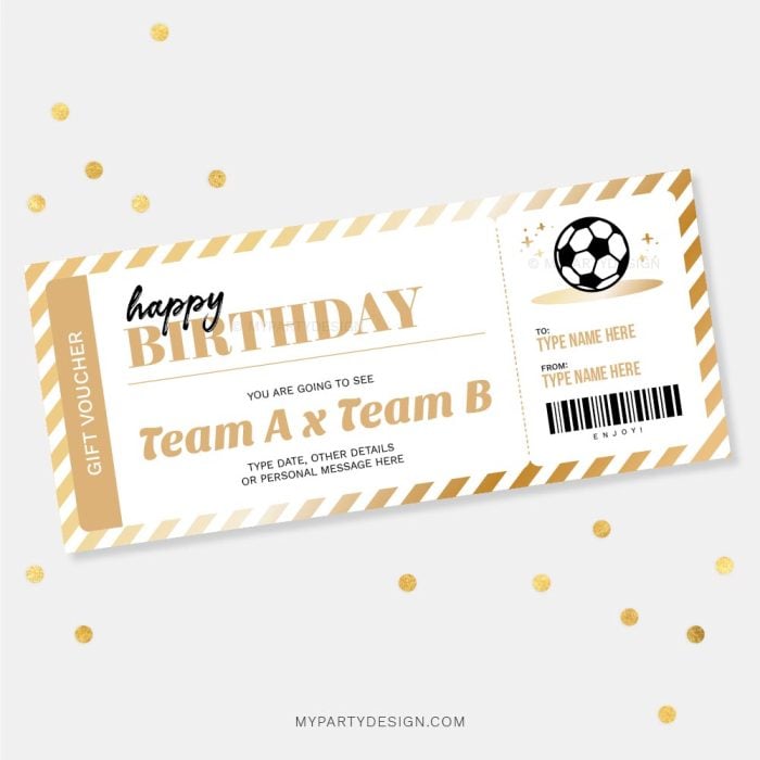soccer gift voucher template for world cup or soccer ticket