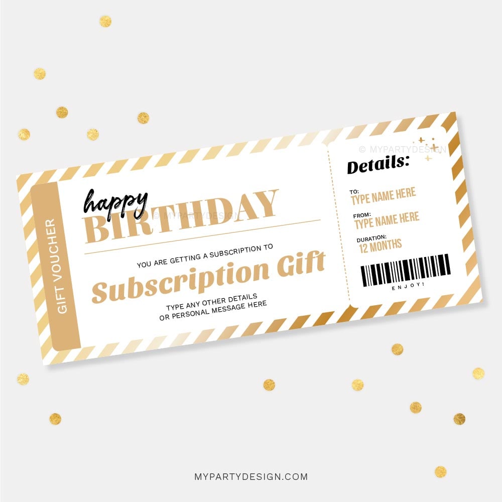 BIRTHDAY-GIFT-VOUCHER-SUBSCRIPTION-00A subscription gift voucher template for music or movie streaming subscription