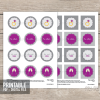 printable purple bridal shower cupcake toppers